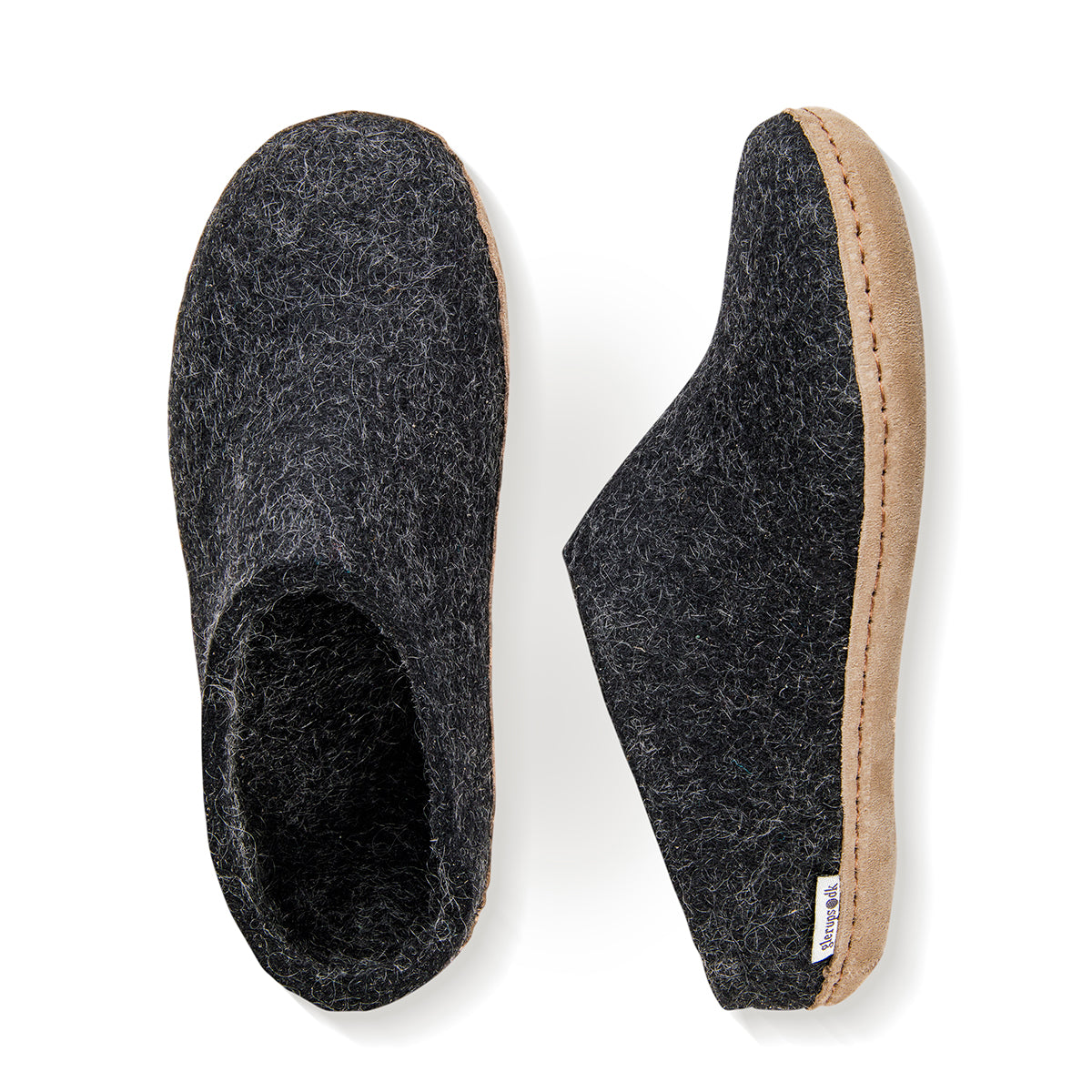 Glerups Slip On Leather Sole in Black