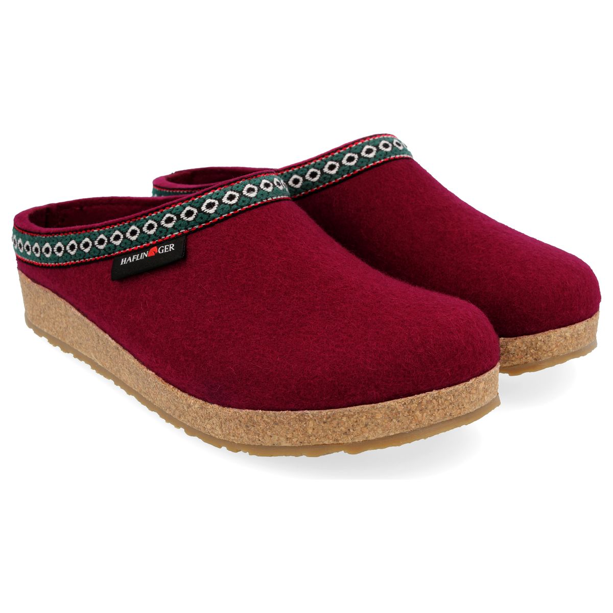 Haflinger GZ Wool Unisex Clog in Bordo