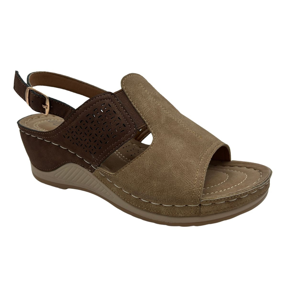 S5101 Womens Wedge Sandal by Ital Comfort with Adjustable Backstrap