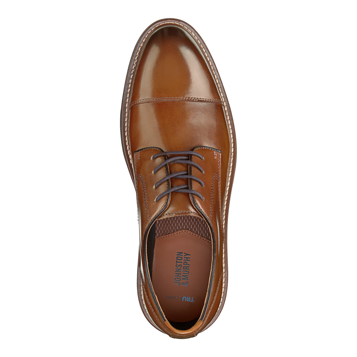 Johnston & Murphy Upton Cap Toe Men's Dress Shoe in Tan