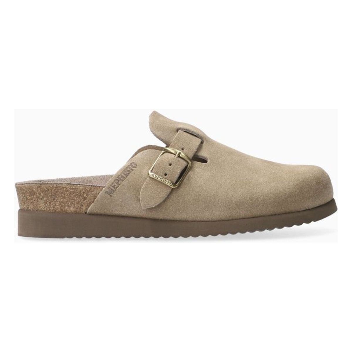 Mephisto Halina Clog in Warm Gray - Comfortable, All-day wear, soft footbed, leather, classic look, walking shoe, easy on and off, sandal, clog, heel, Mephisto Halina clog, women’s warm gray clogs, Soft-Air technology shoes, Mephisto comfort clogs Canada, velvet leather clogs. style HALI-62860.