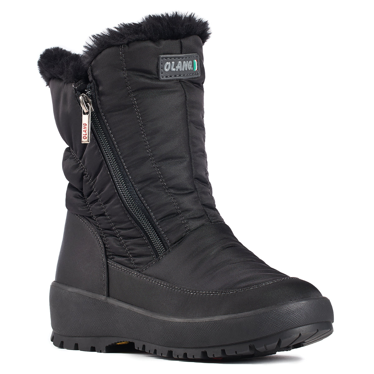 Tackle winter with ease in the Olang Monica OC Uva boots. Waterproof, warm, and easy to slip on with twin zippers—perfect for everyday wear in cold Canadian weather.