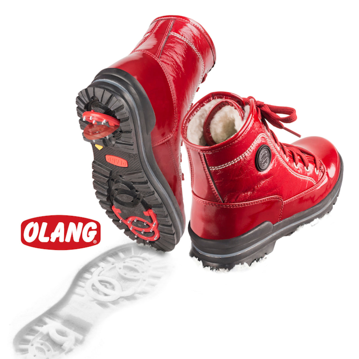 Olang Sound Women's Winter Lace Boots with Foldable Cleats