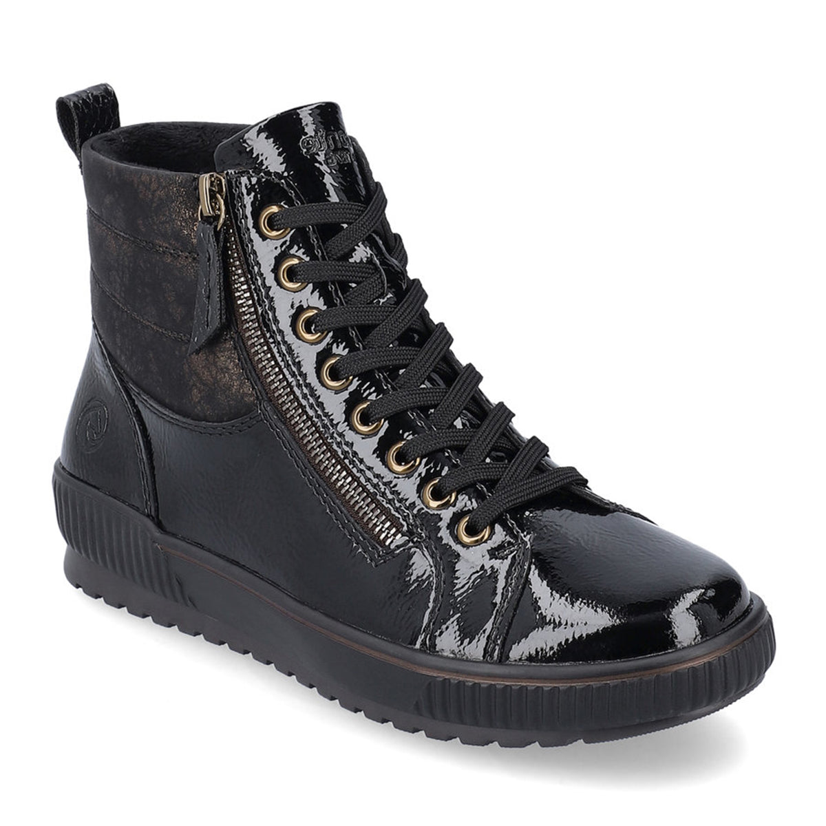 Remonte Crash D0775 Women's Lace Up Boots, smooth black leather and synthetic upper water, waterproof breathable insulation against the cold. Style #D0775-01