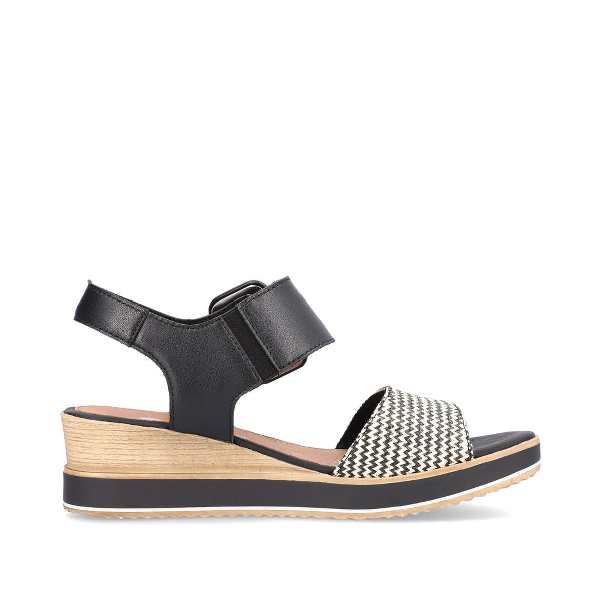 Remonte D6453 Women's Strap Wedge Sandals in Black