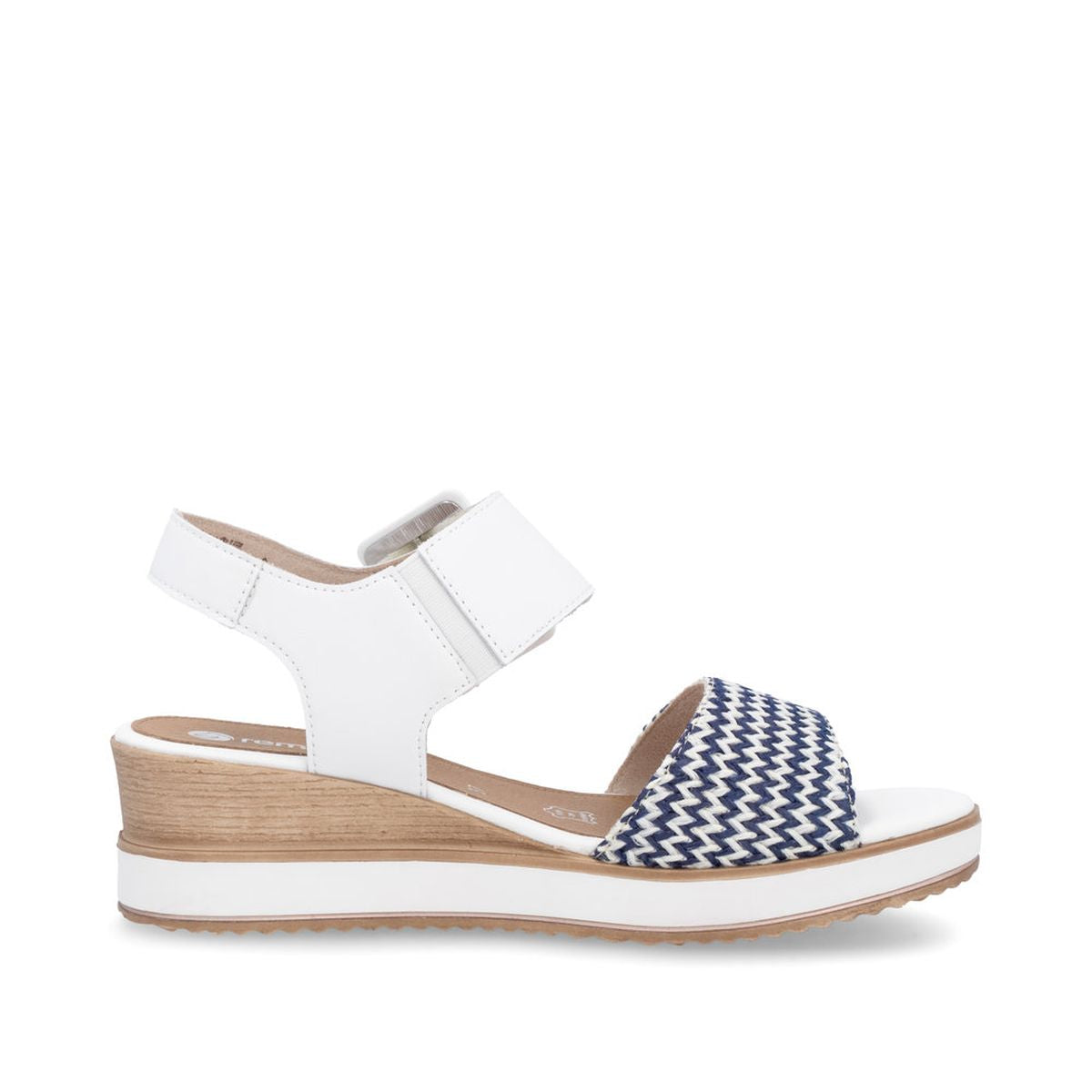 Remonte D6453 Women's Strap Wedge Sandals in White Blue