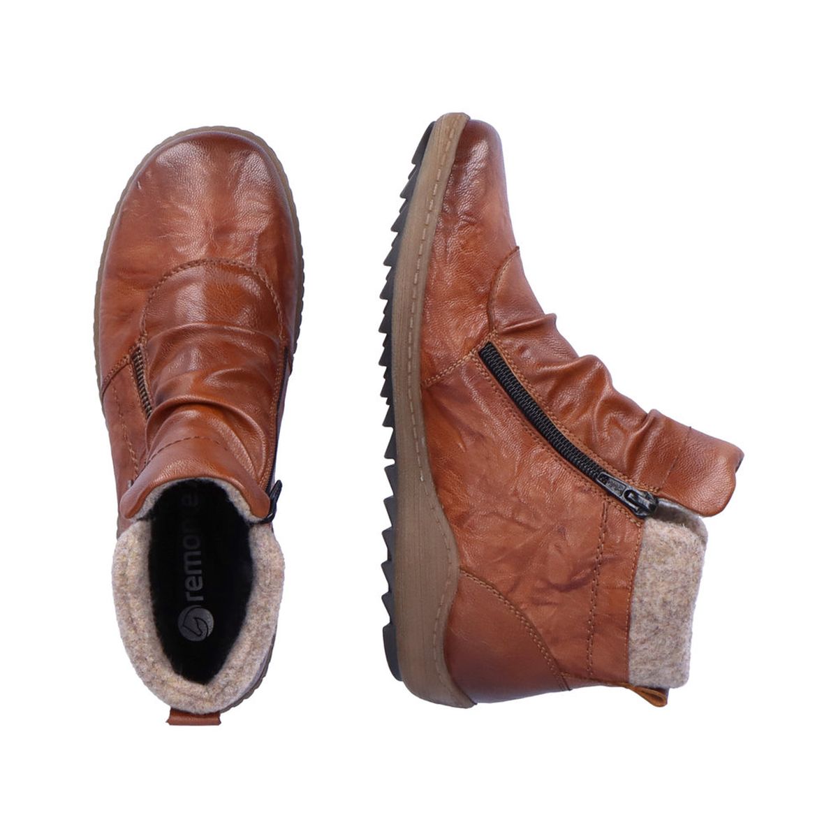 Remonte R1486 Women's Zip Boot in Brown