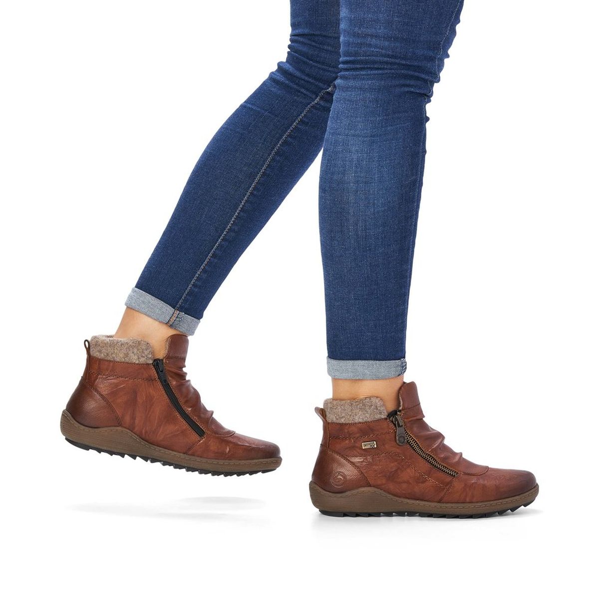 Remonte R1486 Women's Zip Boot in Brown
