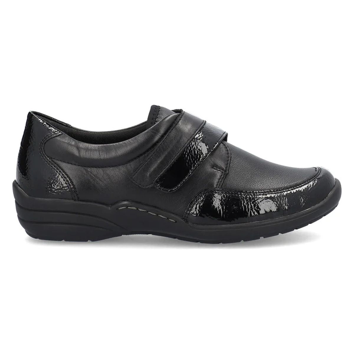 Remonte R7600 Women's Slip On Shoe in Black Patent