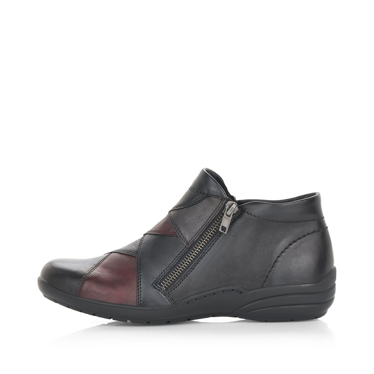 Remonte D7674 Women's Side Zip Shoe in Wine