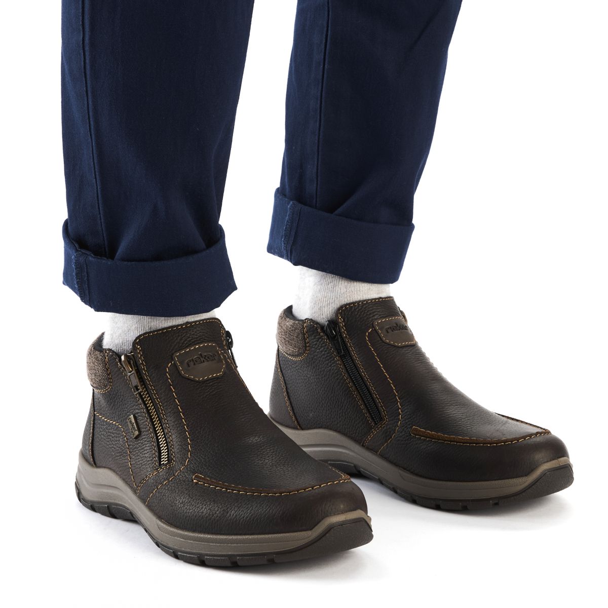 Rieker 03660 Men's Zip Ankle Boot – Brown