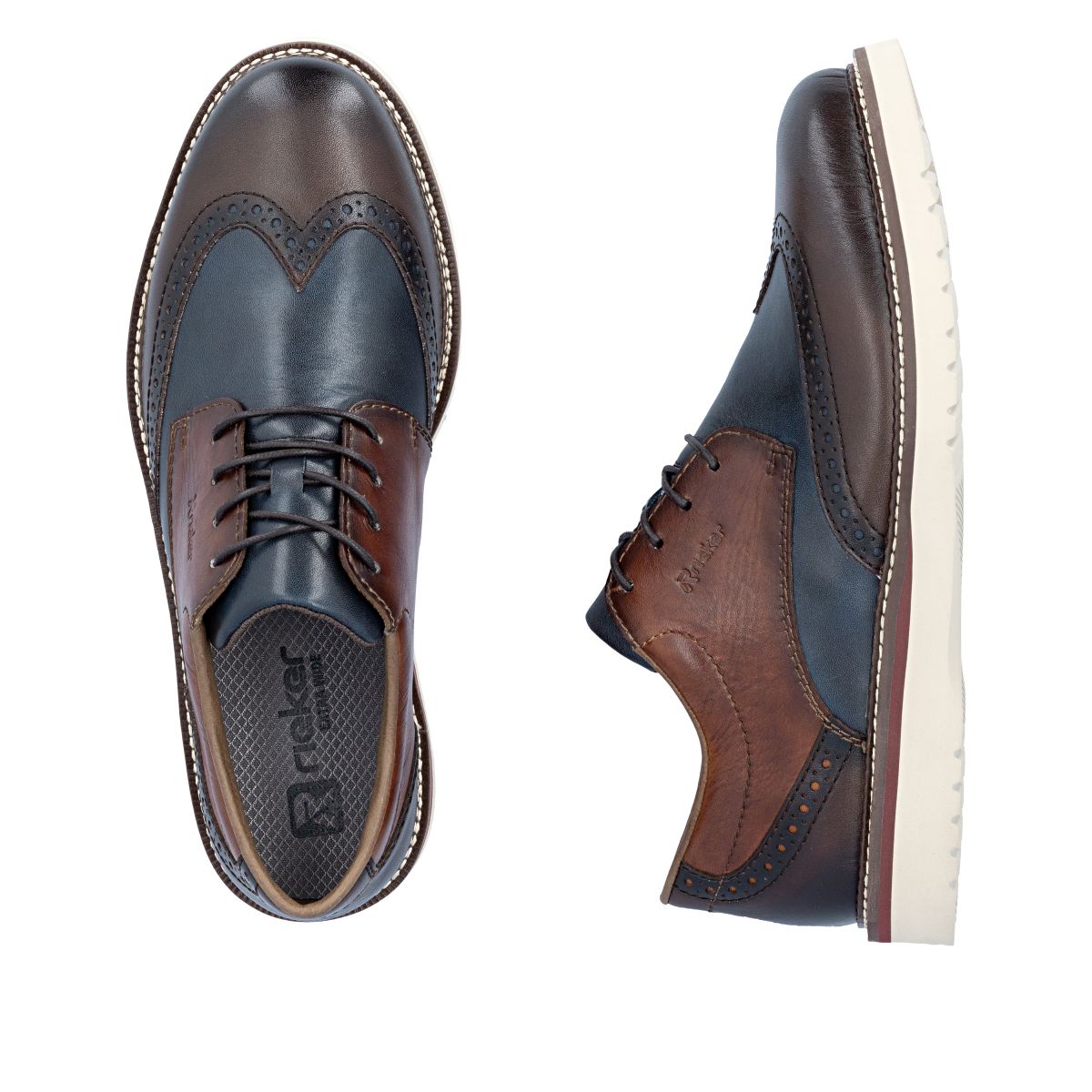 Rieker 04504 Men's Lace Wide Shoe – Blue Multi