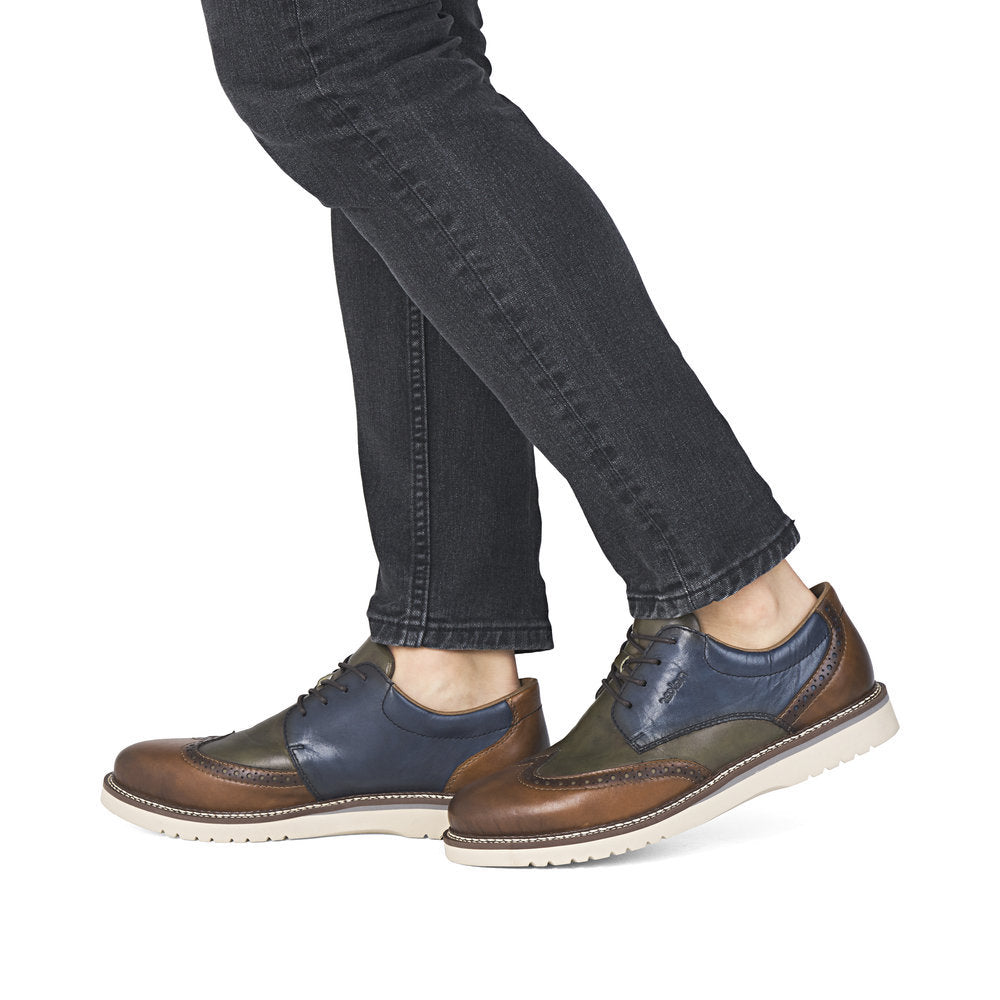 Rieker 04504 Men's Lace Up Wide Shoe in Multi