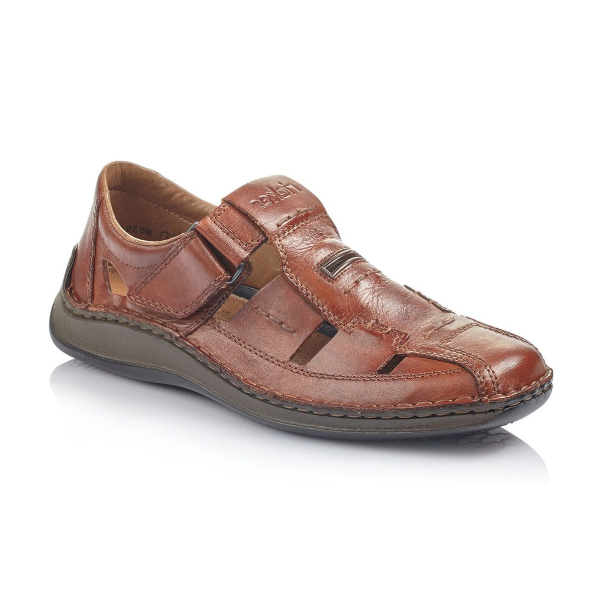 Rieker 05284 Men's Leather Sandal – Brown