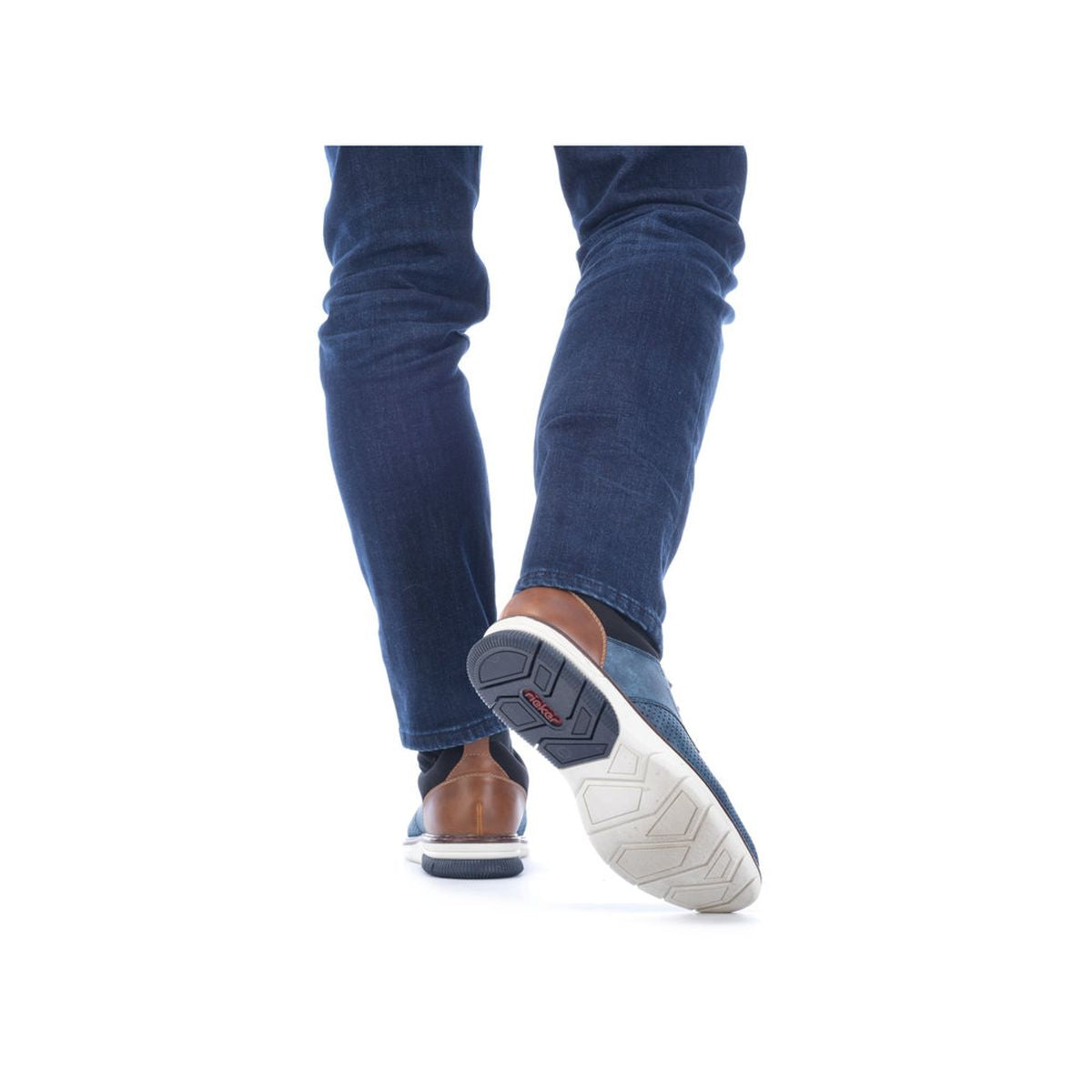 Rieker 14450 Men's Slip-On Shoes in Blue