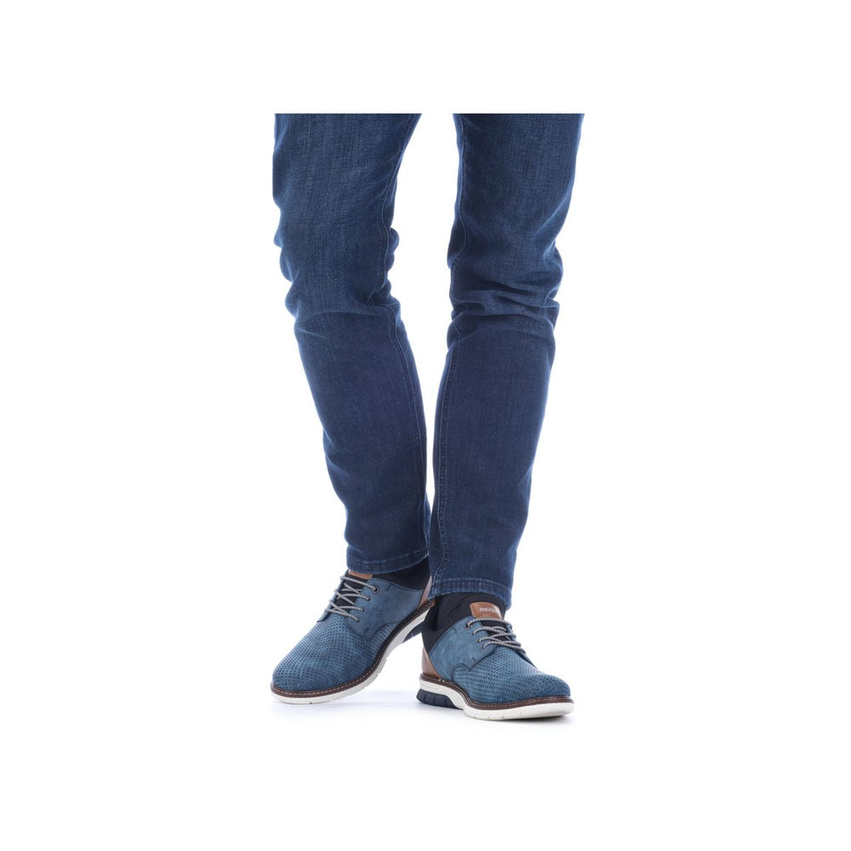 Rieker 14450 Men's Slip-On Shoes in Blue