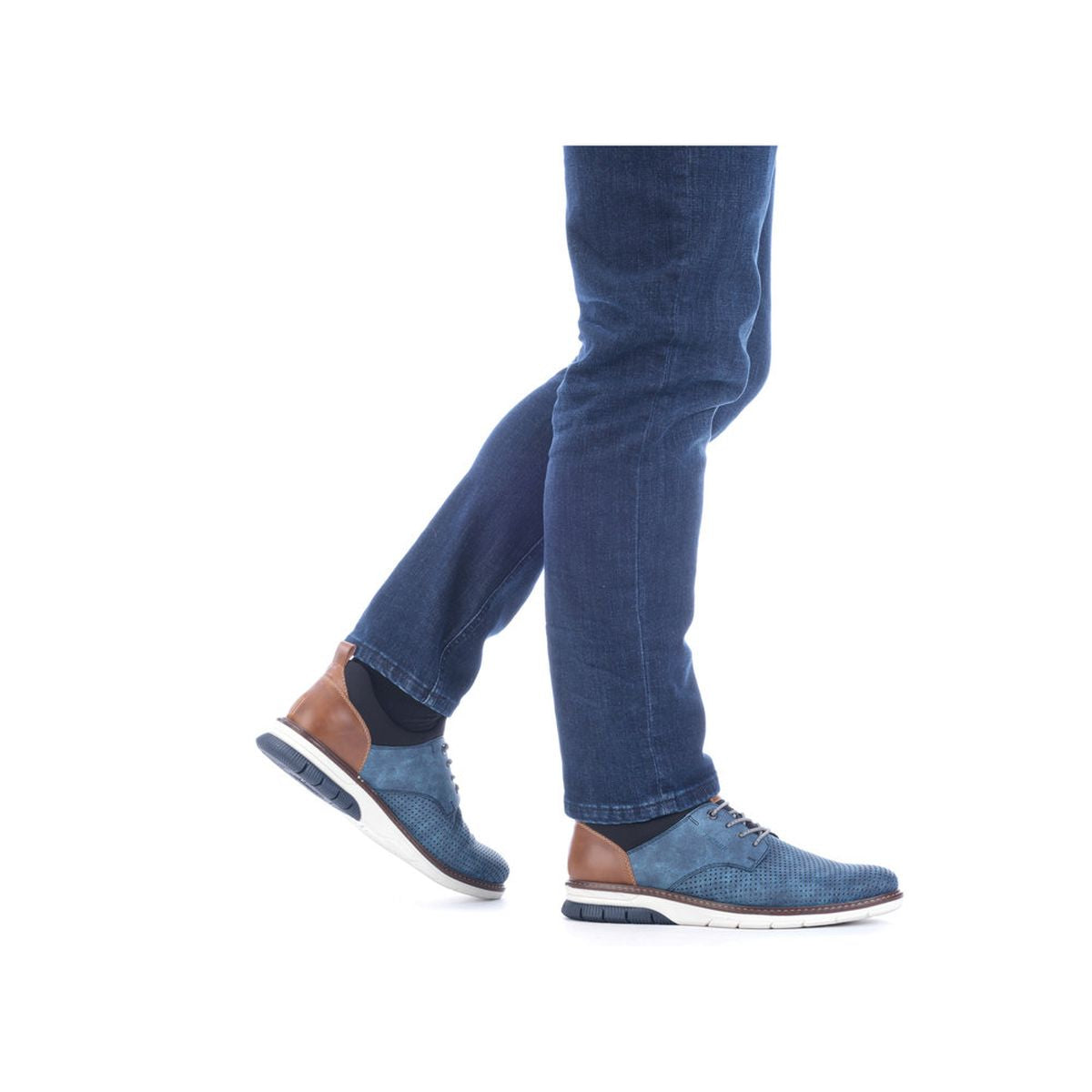 Rieker 14450 Men's Slip-On Shoes in Blue