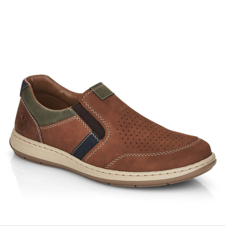 Rieker 17371 Men's Slip-On Shoes in Brown