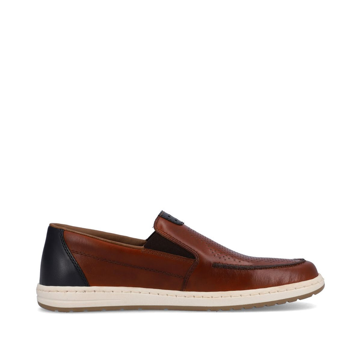 Rieker Men's Wide Fit Leather Slip-On – Brown
