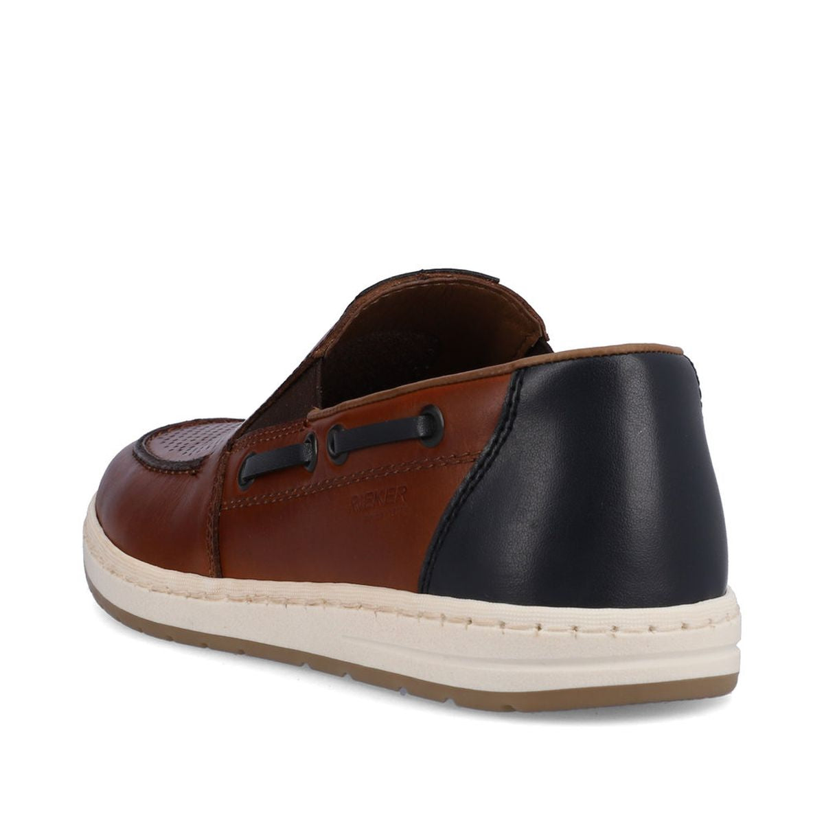 Rieker Men's Wide Fit Leather Slip-On – Brown