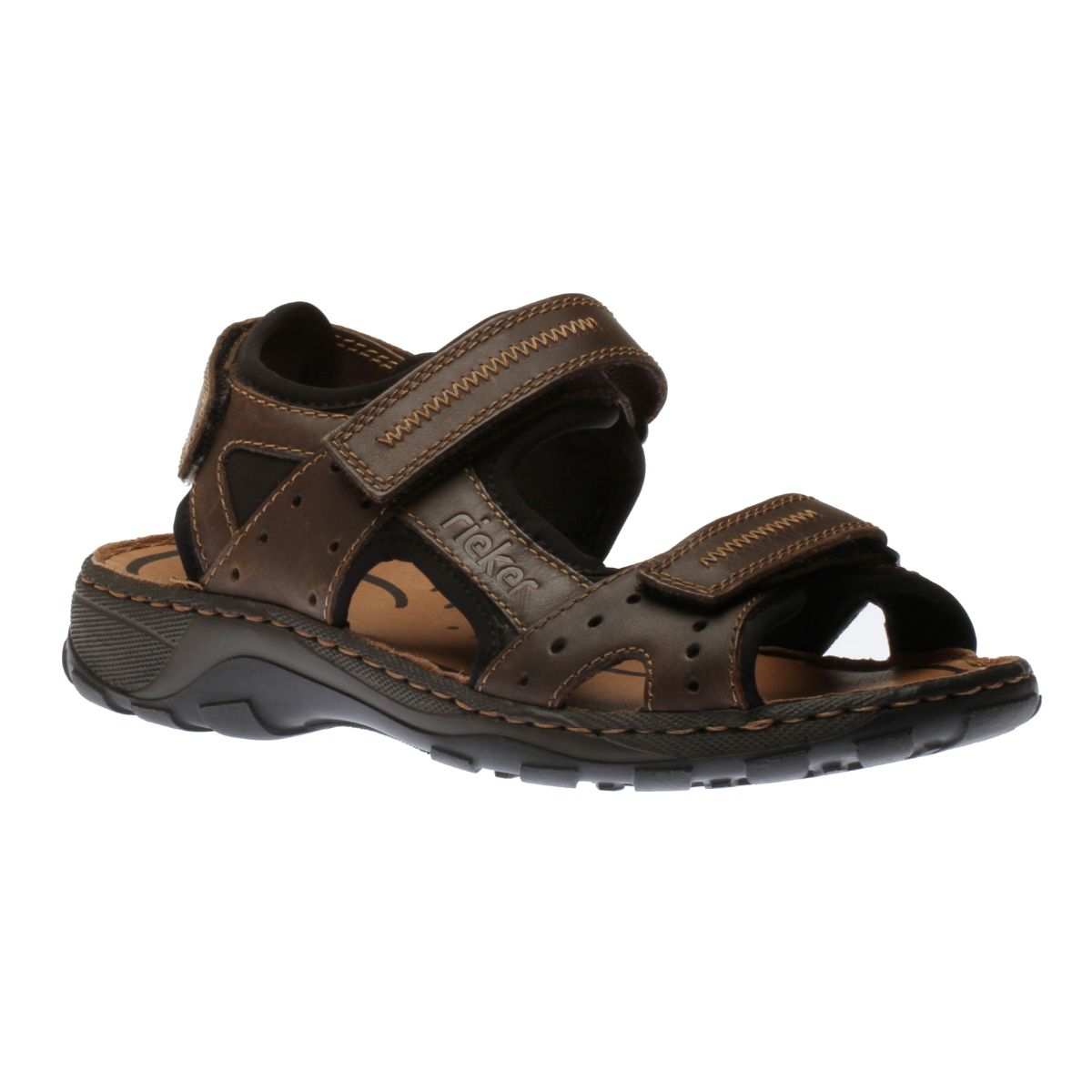 Rieker 26061 Men's Leather Sandals – Brown