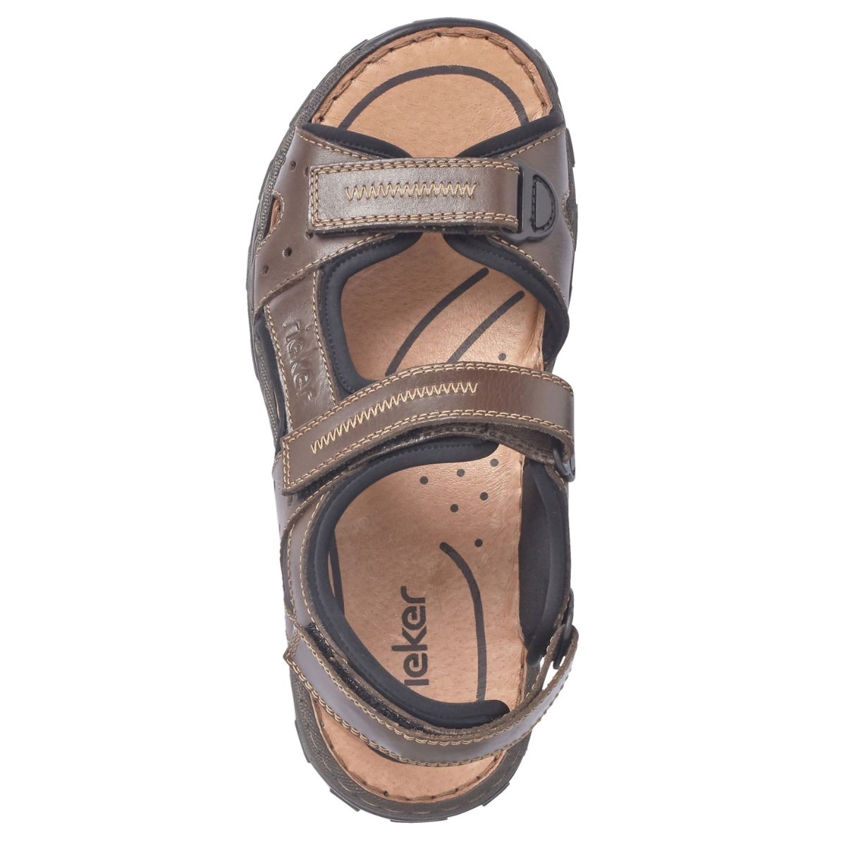 Rieker 26061 Men's Leather Sandals – Brown