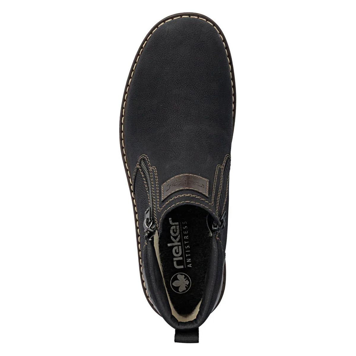 Rieker 37770 Men's Zip Up Ankle Boot in Black