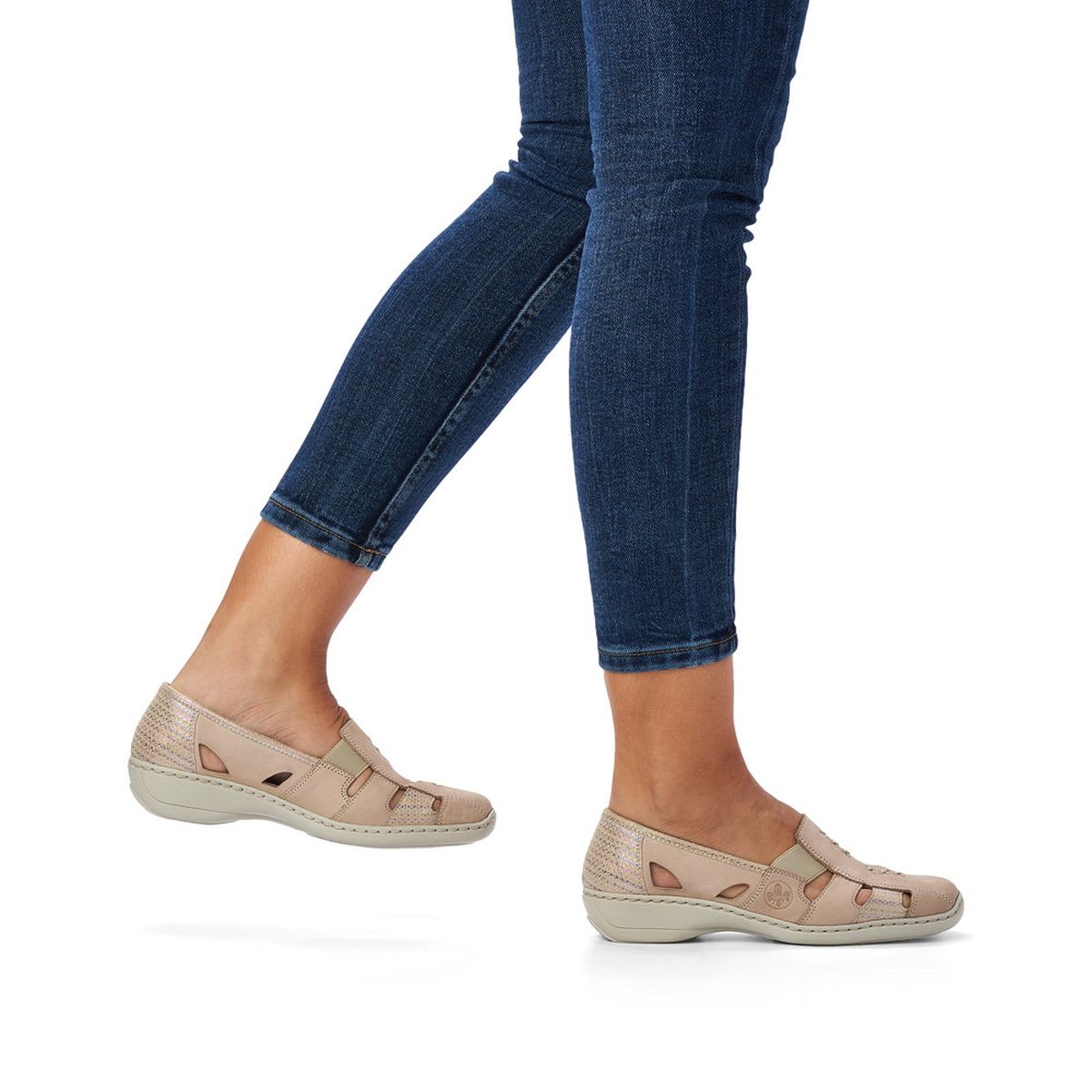 Rieker 41385 Women's Casual Slip-On in Beige