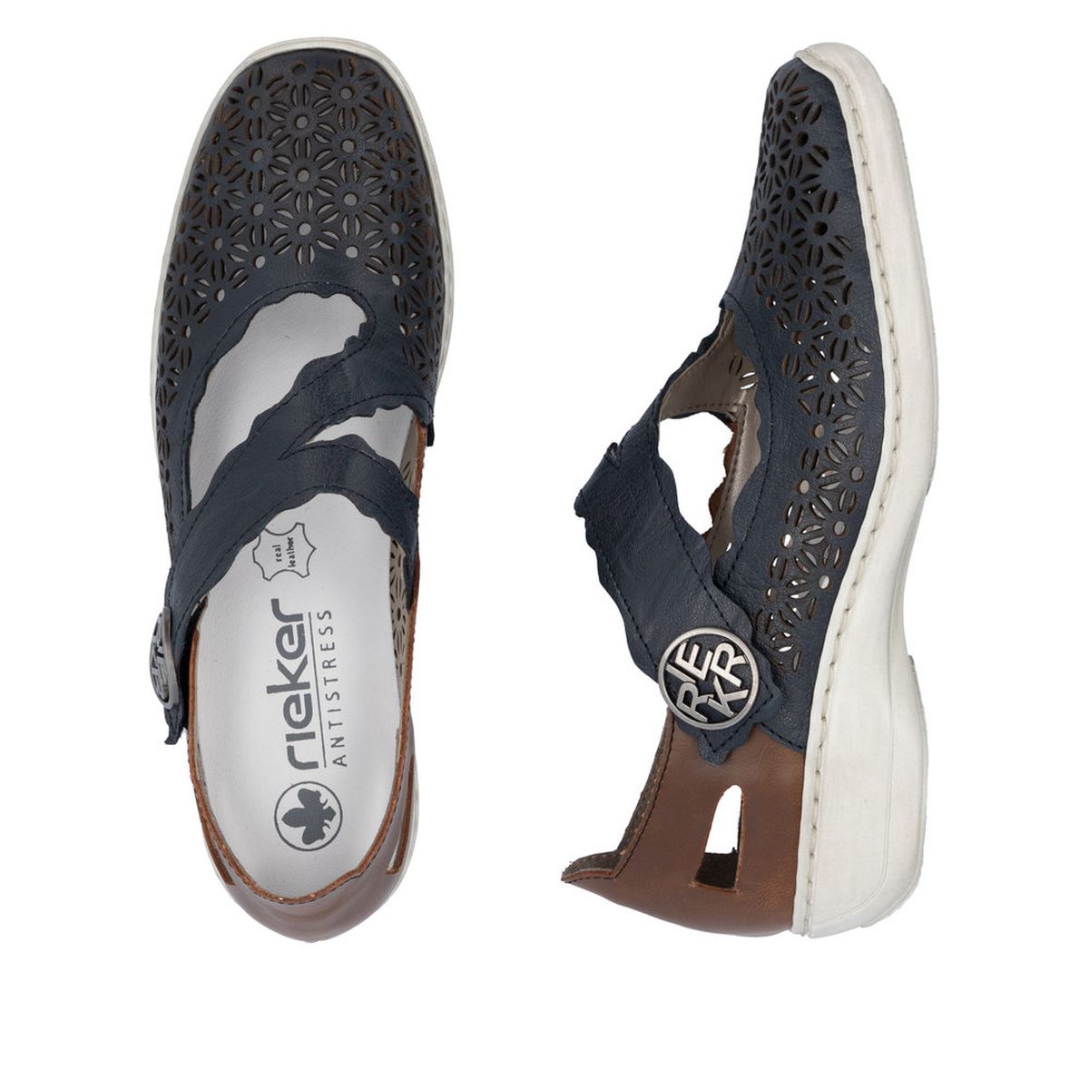 Rieker 413G4 Women's Mary Jane Slip-On in Blue