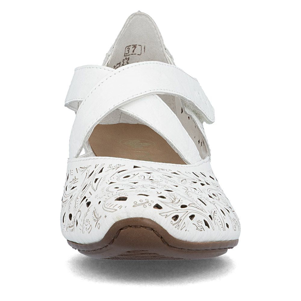 Rieker 43773 Women's Leather Slingback Pumps in White
