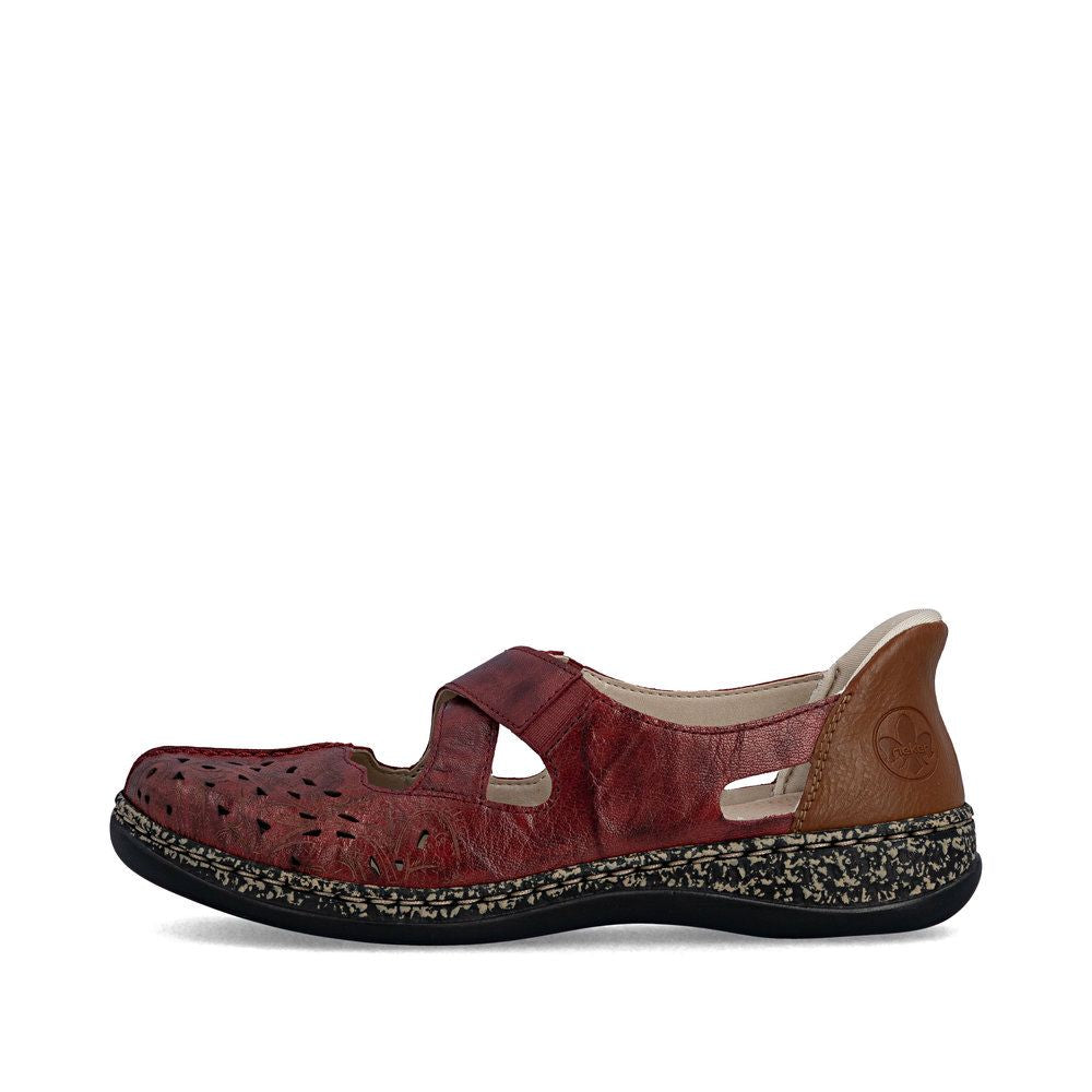 Rieker 46352 Women's Real Leather Ready To Go Shoes in Red