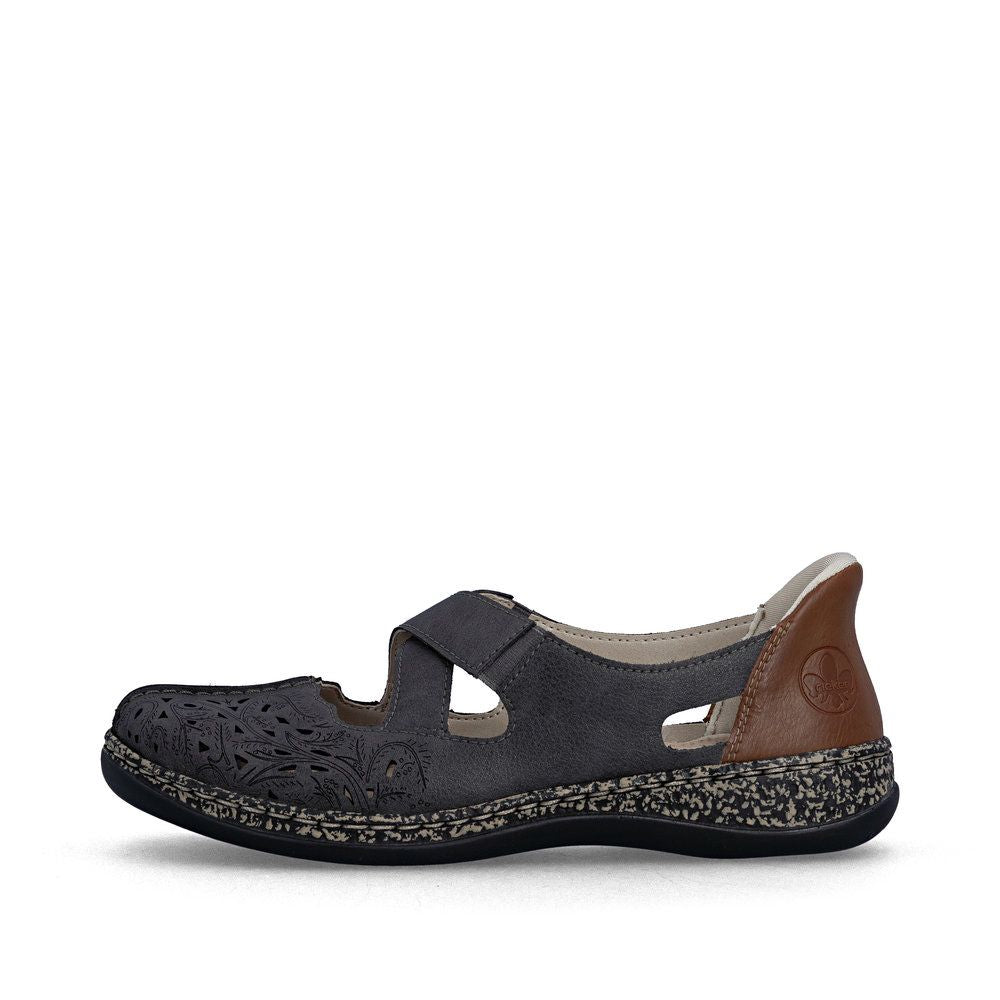 Rieker 46352 Women's Real Leather Ready To Go Shoes in Grey