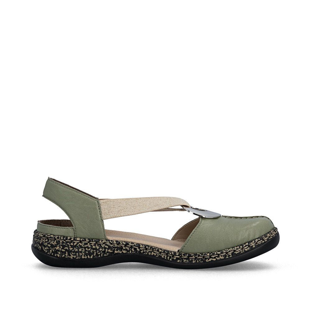 Rieker 46361 Women's Real Leather Shoes in Green