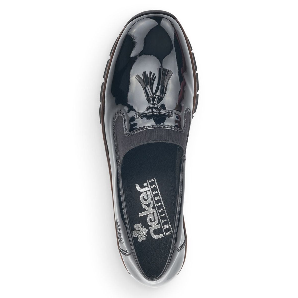 Rieker 53751 Women's Penny Loafer in Black Patent