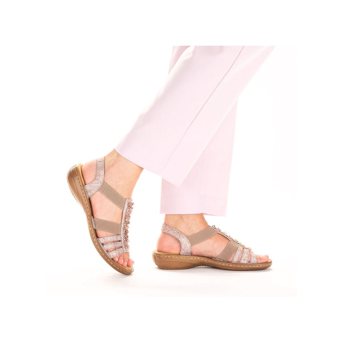 Rieker 60818 Women's Strap Sandals – Pink
