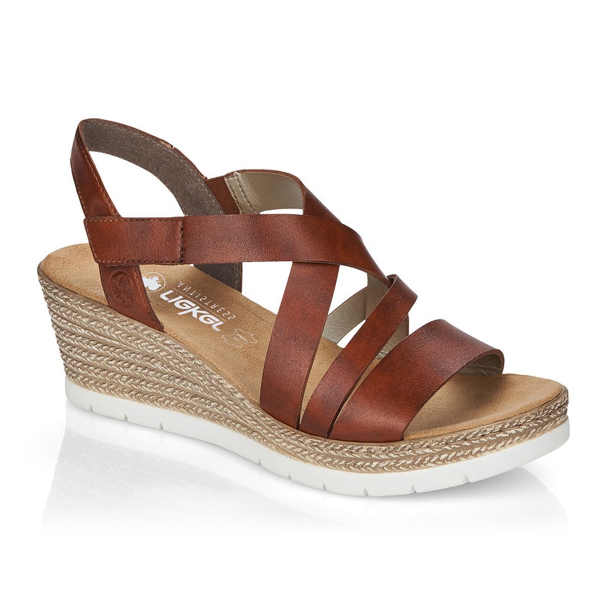 Rieker 61937 Women's Wedge Sandals – Brown
