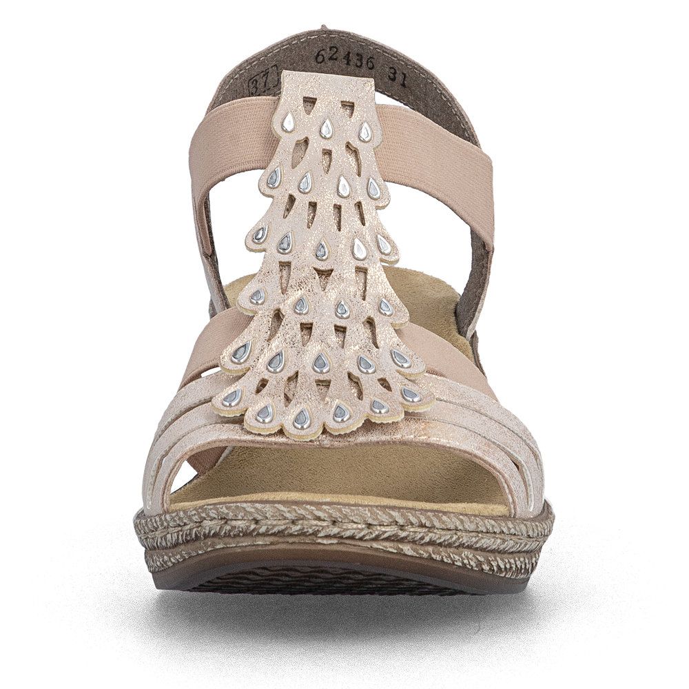 Rieker 62436 Women's Wedge Sandals – Rose Gold