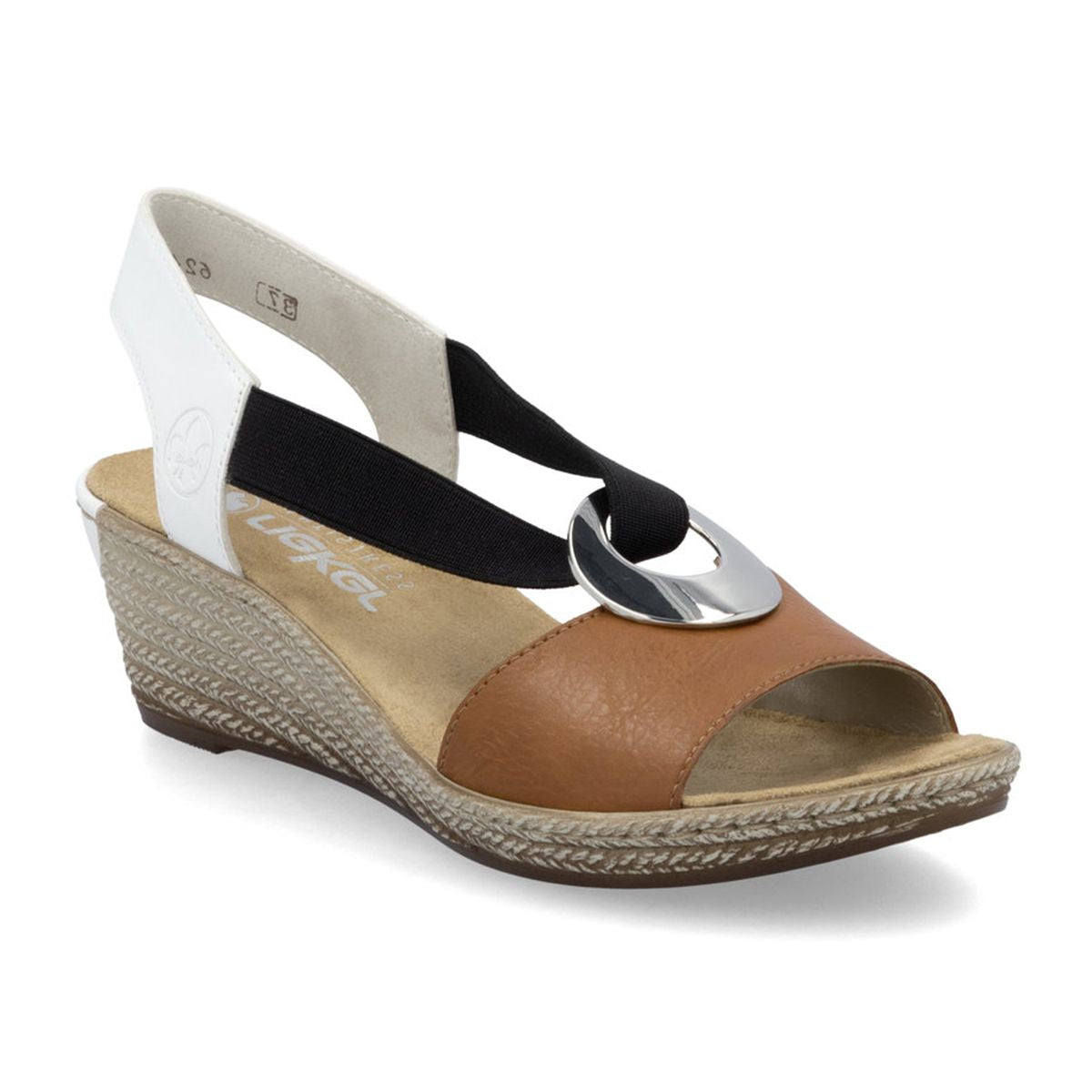Rieker 624H6 Women's Wedge Sandals – Brown