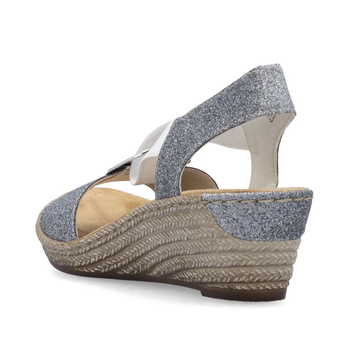 Rieker 624H6 Women's Wedge Sandals – Old Silver