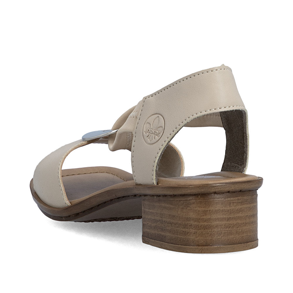Rieker 62662 Women's Block Heel Sandals – Beige
