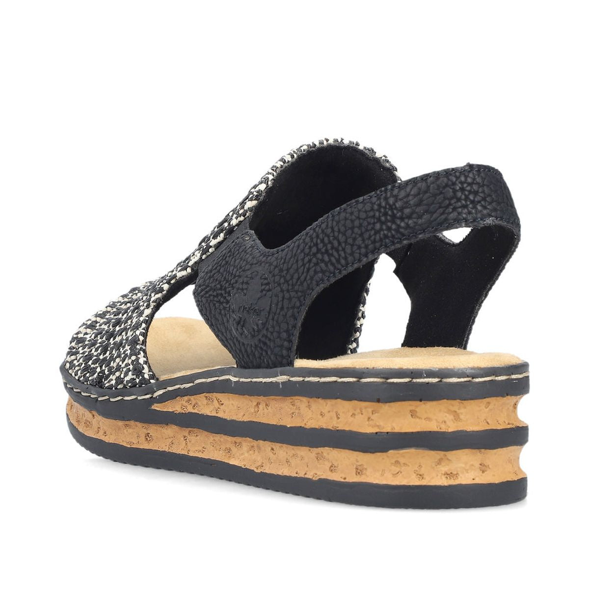 Rieker 62971 Women's Low Wedge Sandals – Black