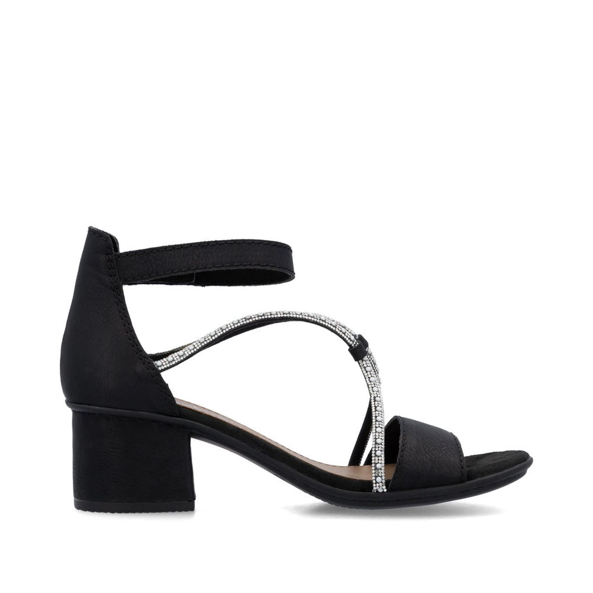 Rieker 64654 Women's Block Heel Sandals – Black