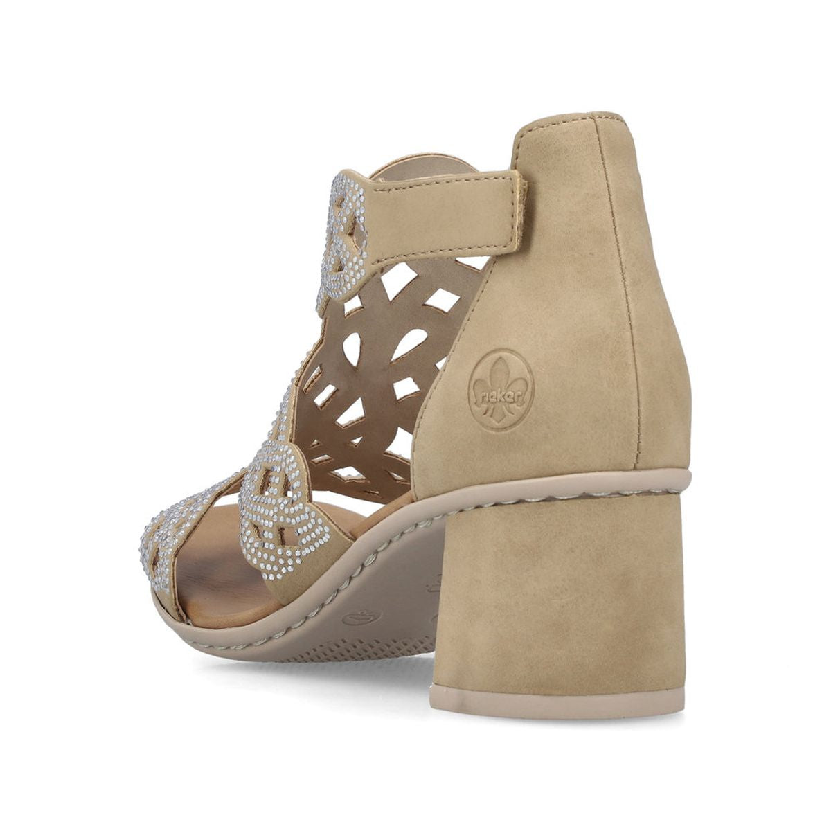 Rieker 64773 Women's Block Heel Sandals – Beige