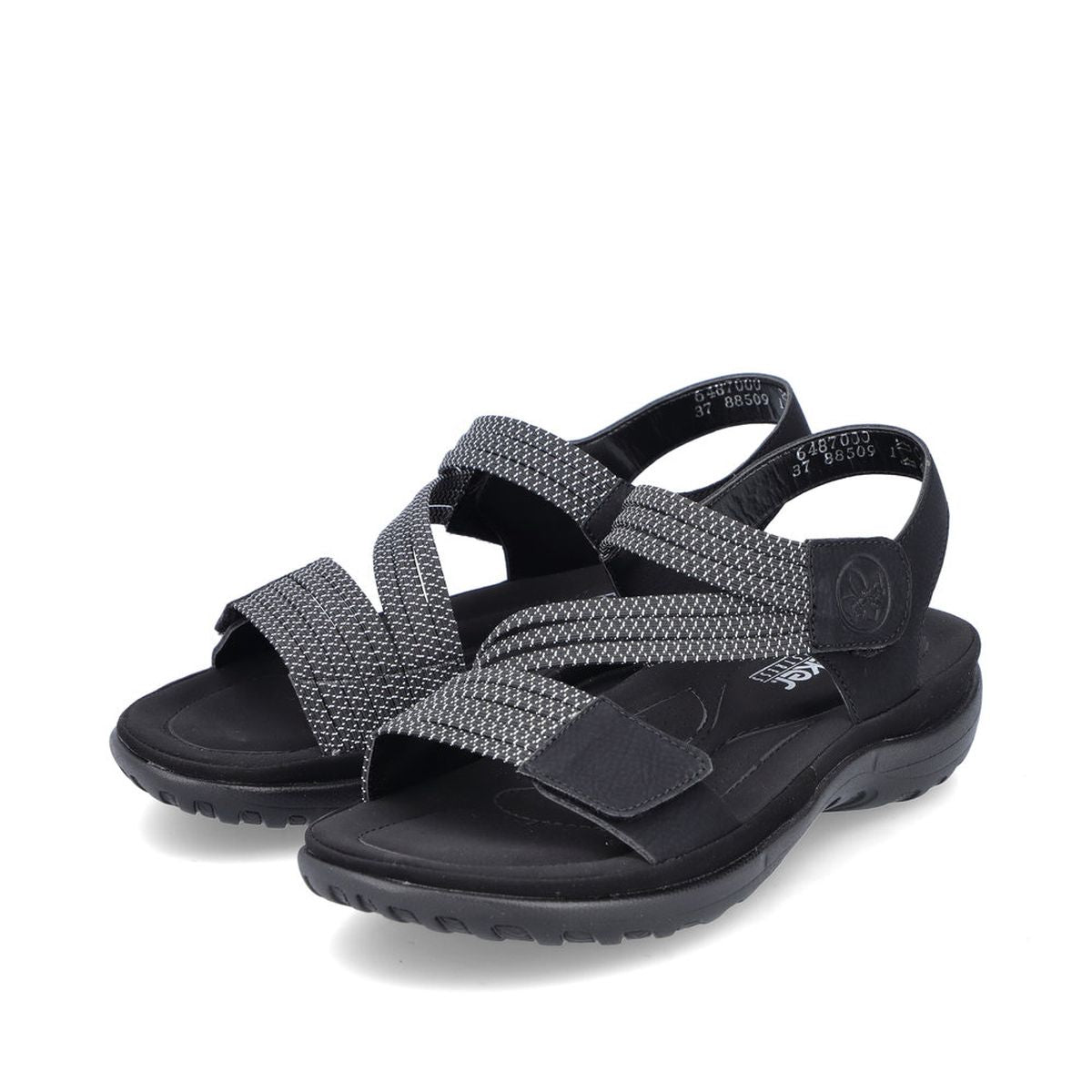 Rieker 64870 Women's Velcro Strap Sandals – Black