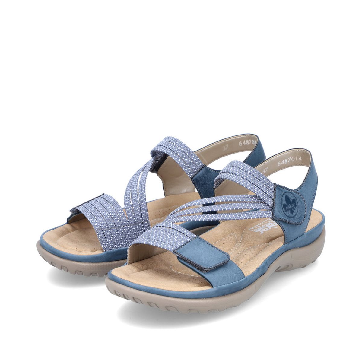 Rieker 64870 Women's Velcro Strap Sandals – Blue