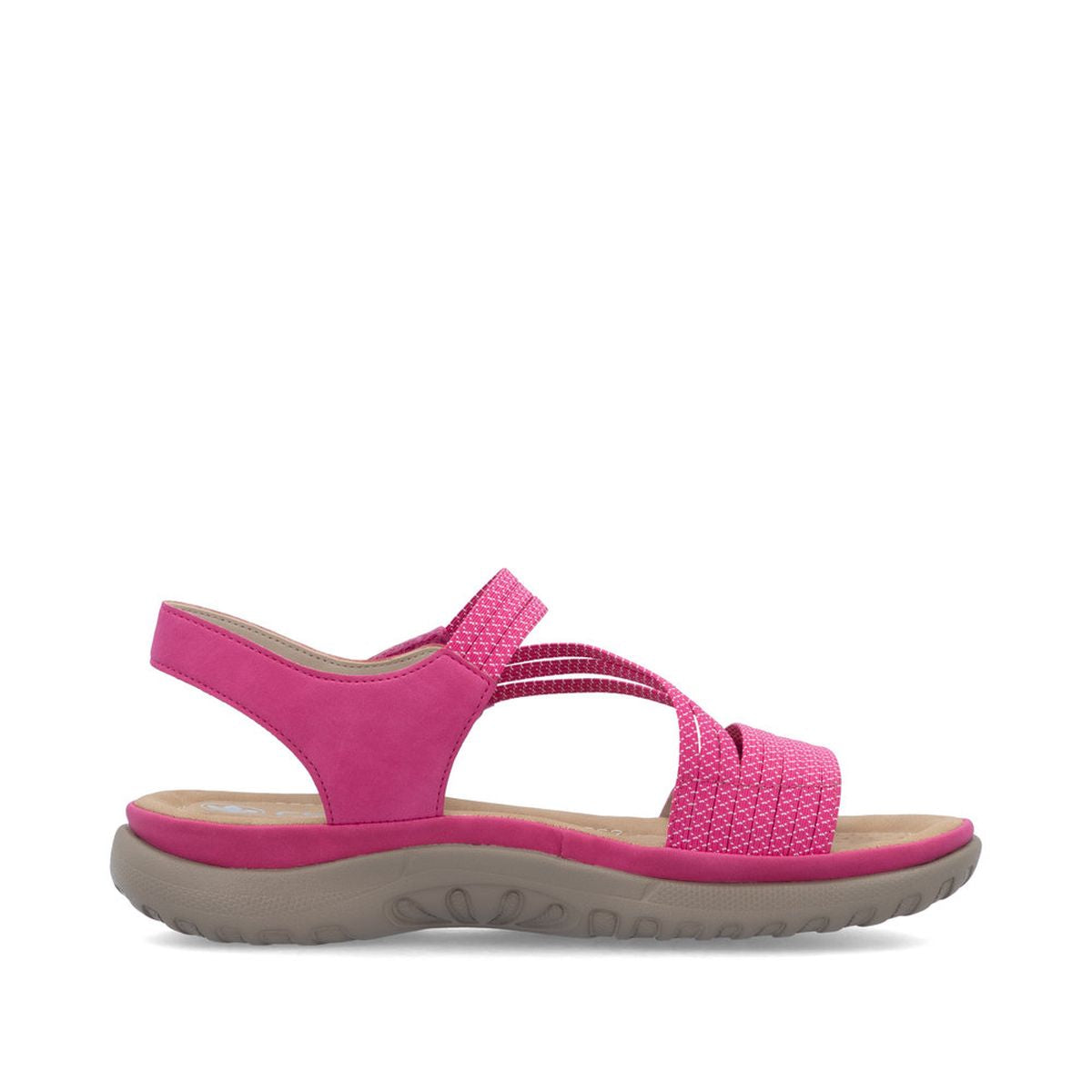 Rieker 64870 Women's Velcro Strap Sandals – Pink