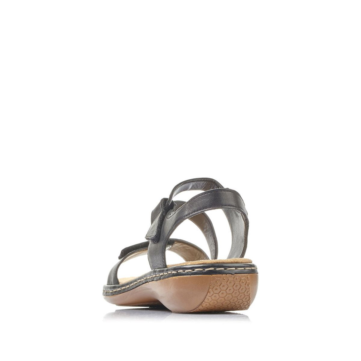 Rieker 659C7 Women's Velcro Strap Sandals – Black