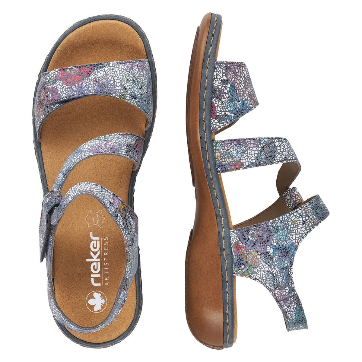 Rieker 659C7 Women's Velcro Strap Sandals – Multi