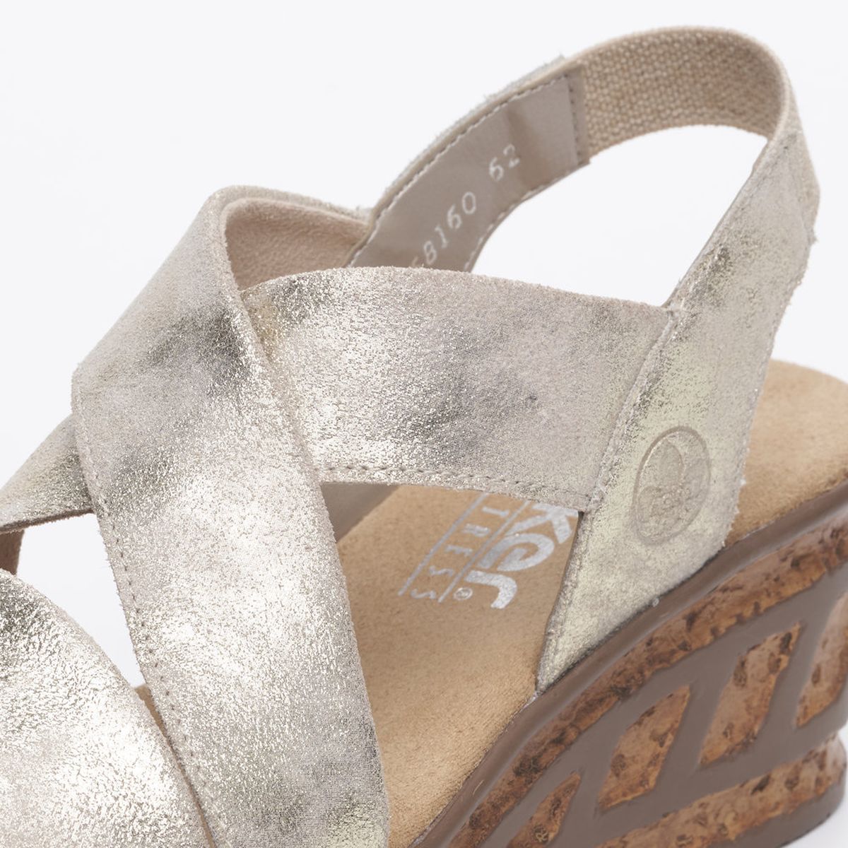 Rieker 68160 Women's Wedge Sandal – Beige