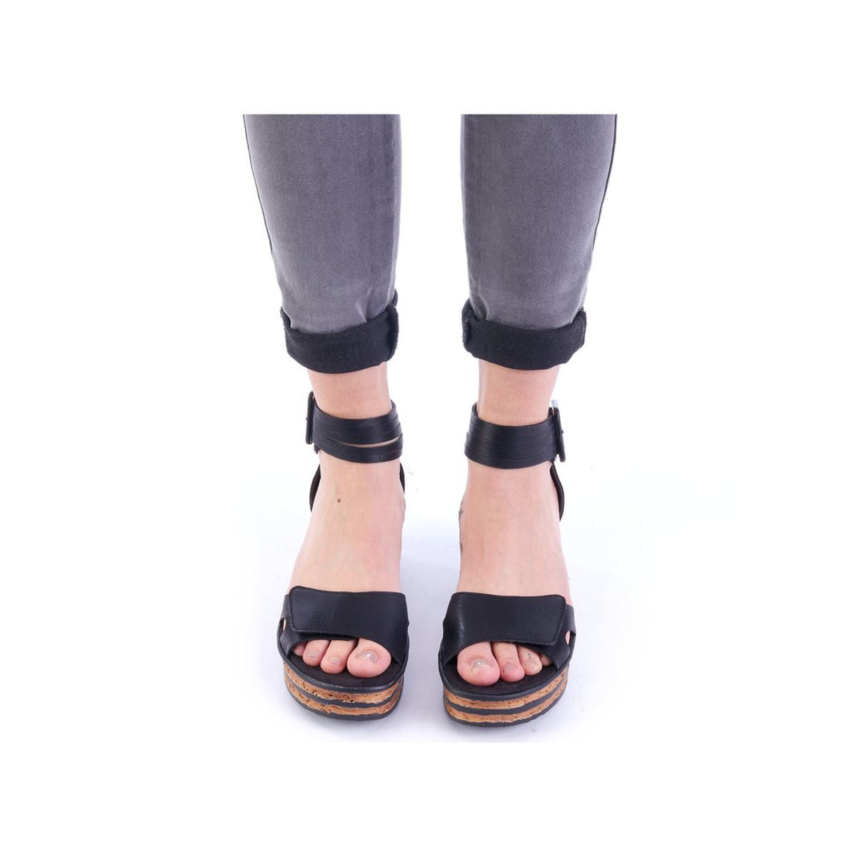 Rieker 68194 Women's Wedge Sandals – Black